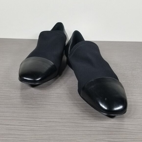 Via Spiga Tate Loafer, Black Leather & Elastic, Womens Size 7.5 US / 37.5 - Picture 4 of 12